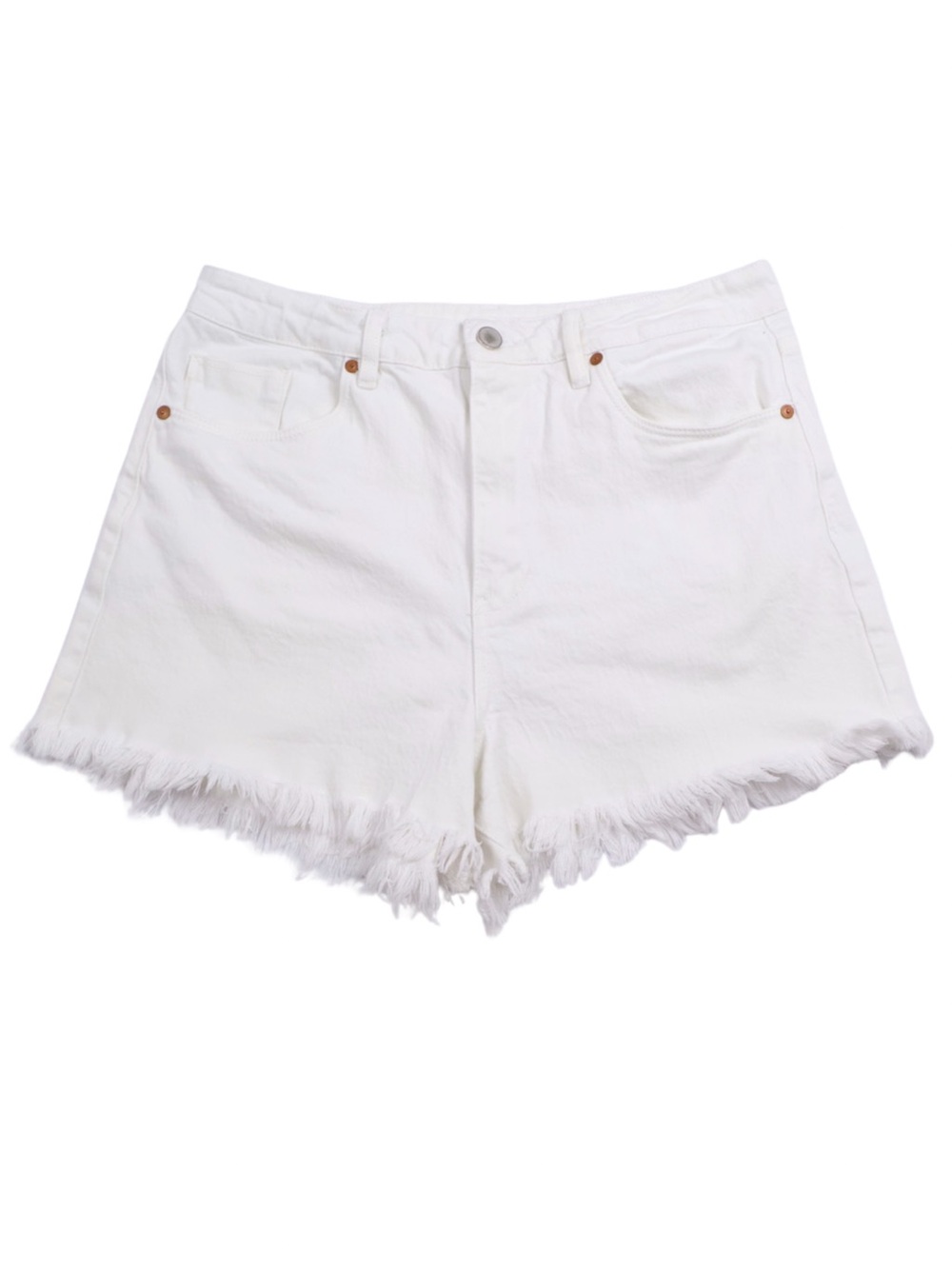 BLANKNYC The Reeve High Rise White Frayed Hem Shorts Size 31